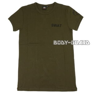 SWAT 半袖Tシャツ バックプリントあり カーキ XL メンズ レディース ファッション サバイバルゲーム サバゲー カジュアル 普段着 部屋着 シンプル 警察 POLICE ミリタリー ポリスグッズ 丸首 黒