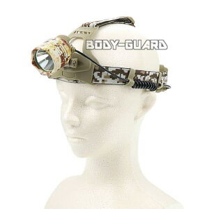 ヘッドライト デザートカモ 電池式 懐中電灯 ヘッドランプ LEDライト 釣り 照明 アウトドア キャンプ 登山 サイクリング 自転車 サバゲー サバイバルゲーム ミリタリー 頭 作業灯 災害対策 車