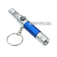 LED付きホイッスル ブルー ライト付き 電池式 防災 キーホルダー キーリング 笛 警笛 防犯グッズ 防災グ…
