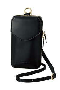 エレコム スマホショルダー スマホポーチ MAPOCHE お財布一体型 肩掛け マグネットボタン ジェットブラック P-MAP04BK 送料無料