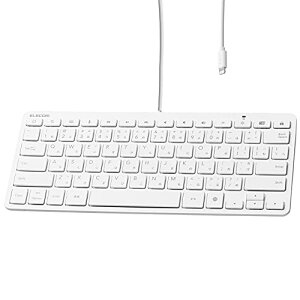 エレコム 有線キーボード Lightningコネクタ US配列 パンタグラフ ホワイト TK-LCP01WH 送料無料