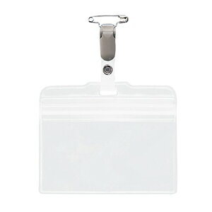 ライオン事務器 名札 10個 チャック式 ソフト 横型 N77K-10P 送料無料