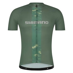 シマノ(SHIMANO) サイクリングジャージ ロゴ ショートスリーブジャージグリーンXS(ヨーロッパサイズ) 身長目安:157-167 送料無料