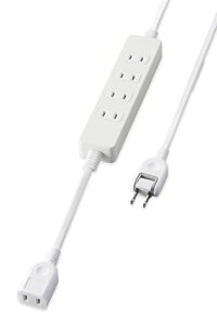 エレコム 電源タップ 独立差込口付き 4個口 + 1個口 1.5m ほこりシャッター ホワイト T-ADR5-2515WH 送料無料