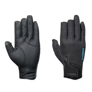 シマノ(SHIMANO) 03 タイタニューム・アルファ グローブ 3本カット セミロング GL-055Y ブラック L 送料無料