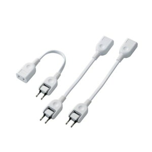 �G���R��(ELECOM) �d���^�b�v 0.1m AC�A�_�v�^�p�d�������R�[�h 1�� �X�C���O�v���O �z���C�g 3�{ T-ADR1WHX ��������