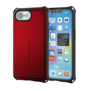 �G���R�� iPhone 17e/16e �P�[�X �ϏՌ� �Ռ��z�� ZEROSHOCK ���C�����X�[�d�Ή� �����Y�ی�J�o�[ �X�g���b�v�z ��������