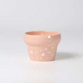 HARIO (ハリオ) にゃんプレボウル 猫用食器 高さあり 食べやすい 目盛り付き (サーモンピンク) 送料無料