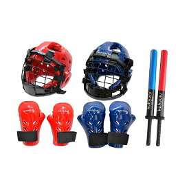 チャンバラ対戦セット 本格的 ソフト剣 ヘッドギア 小手ガードの3点セット 殺陣 剣道 フェンシング