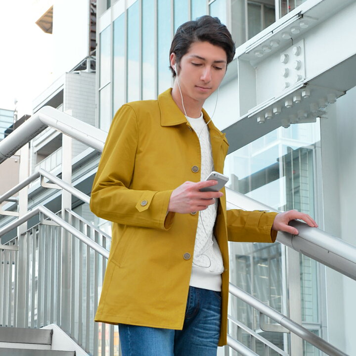 楽天市場 完売 スプリングコート メンズ ショート ビジネス ホワイト マスタード イエロー L Xl 2l Ll 3l 大きいサイズ コート ストレッチ Sacro サークロ Hk エイチケー Select Shop Hk エイチケー