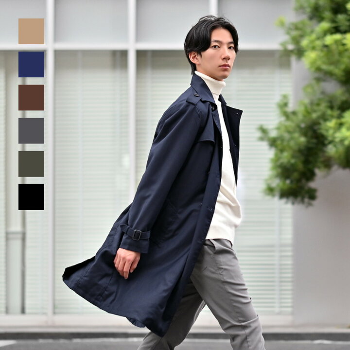 楽天市場】トレンチコート メンズ ロング丈 ビジネス ロングコート 