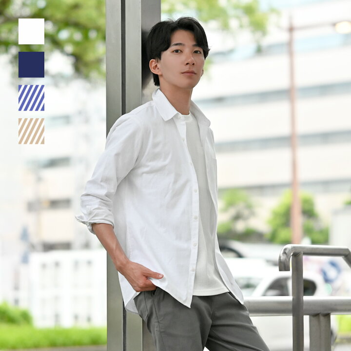 楽天市場】シャツ メンズ 綿麻 リネンシャツ 麻シャツ シアサッカー  