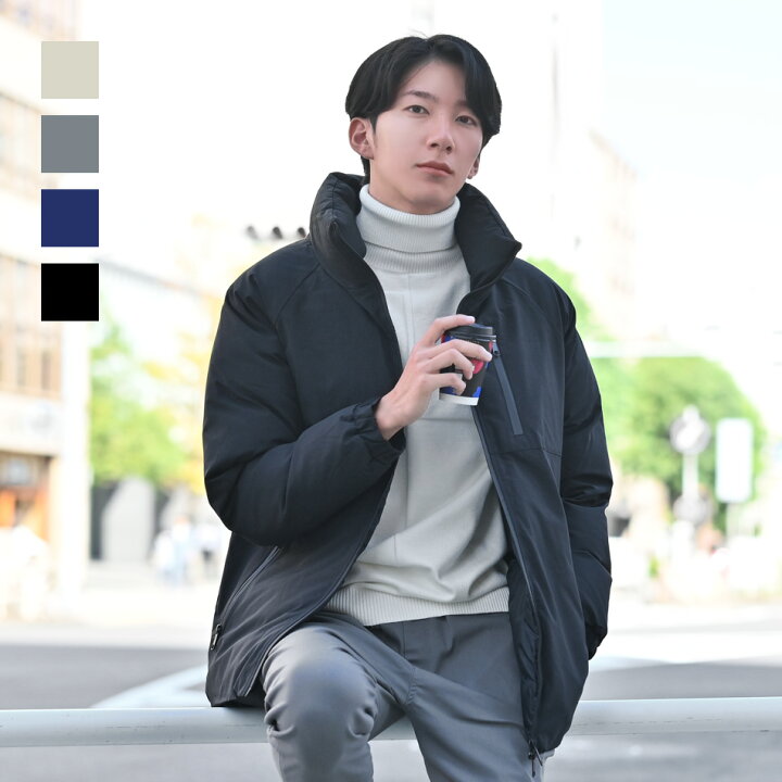 楽天市場】ダウンジャケット メンズ 中綿 無地 リップストップ 秋冬  