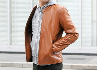 楽天市場 2 000円引きクーポンが使える レザージャケット メンズ 本革 ラムレザー 羊革 キャメル レッド 赤 ブルー 青 ブラック 黒 M L Xl Ll 2l ライダース 革ジャン リアルレザー 春 秋 Evolution エボリューション Hk エイチケー Select Shop Hk エイチケー