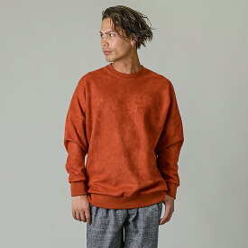 トレーナー メンズ ビッグシルエット 無地 グレー ピンク ブラック テラコッタ モカ 黒 S M L XL 2L LL 秋冬 春 スウェード REGIEVO レジエボ hk エイチケー 85519