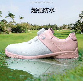 運動シ 防水 ゴルフ靴 練習場用 スパイクレス ダイヤル式 BOA オールシーズン 子供 女の子 20-24CM展開 ゴルフスニーカー キッズ
