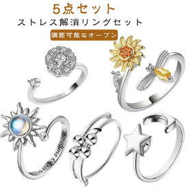 7個セット 6個セット 5個セット ストレス解消リング 可動ランナー ビーズ付き リング ストレス解消 不安解消 フィジェットリング