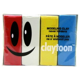 【送料無料】日用品 MODELING CLAY(モデリングクレイ) claytoon(クレイトーン) カラー油粘土 4色組(サーカス) 1Pound 3個セット オススメ 新 生活 応援