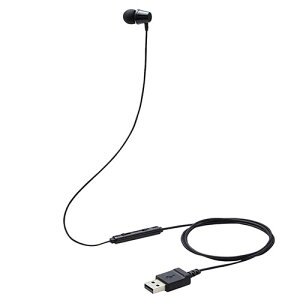オーディオ エレコム イヤホン 子供用 片耳 有線 マイク付 高耐久 USB 低音量仕様 ミュートスイッチ付 オンライン学習 ブラック HS-KD06UBK おすすめ 送料無料 おしゃれ