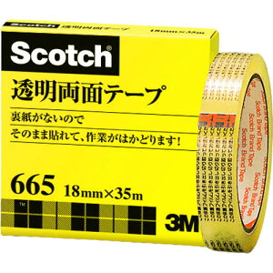 3M Scotch XRb` ʃe[v 18mm×35m 3M-665-3-18 lC i 