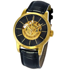 腕時計関連 J.HARRISON フロントローター 自動巻き スケルトン時計 ゴールド JH-1946GB オススメ 送料無料