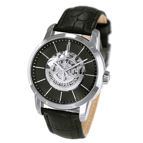 腕時計、アクセサリー 腕時計用品 雑貨関連 J.HARRISON フロントローター 自動巻き スケルトン時計 シルバー JH-1946SB おすすめ 送料無料 おしゃれ | 創造生活館