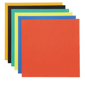赤、青、黄、緑、黒、橙 商品サイズ(単位mm):150×150mm セット内容:6色組(赤・青・黄・緑・黒・橙) 重量(g):9g 材質:紙 包装サイズ:170x155x1mm 図工・工作・クラフト・ホビー