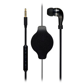 ヘッドホン・イヤホン ミヨシ 巻き取り式片耳イヤホン 4極 ブラック PHP-K01/BK オススメ 送料無料