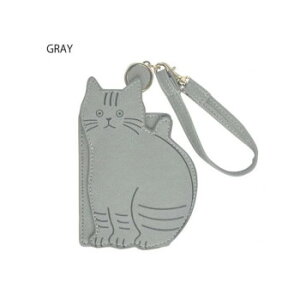 Sunny Side サニーサイド にゃーにゃーパスケース GY JW-0615-12 鞄 かばん | 関連単語 ビジネスバッグ 自立 A4収納 出張 通勤用 革 ブリーフケース PC収納 ファスナー付き 書類かばん ショルダーバッ