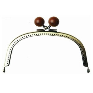 ソウヒロ joint クラフトパーツ レアウッド玉付き口金(アンティークゴールド) 型紙付き 123/茶マーブル JTM-B99A