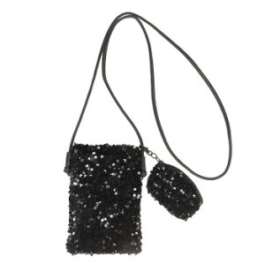 DAICO Pisoraro(ピソラロ) スパンコールスマホポシェット ブラック PR210 PC パソコン スマホ タブレット | 関連単語 ハブ キーボード テンキー 機器 ネット スマートフォン 携帯電話 アクセサリー i