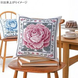 手芸・クラフト・生地 オリムパス クロス・ステッチししゅうキット 美しい花たち クッション レッドローズ 6057(オフホワイト) オススメ 送料無料