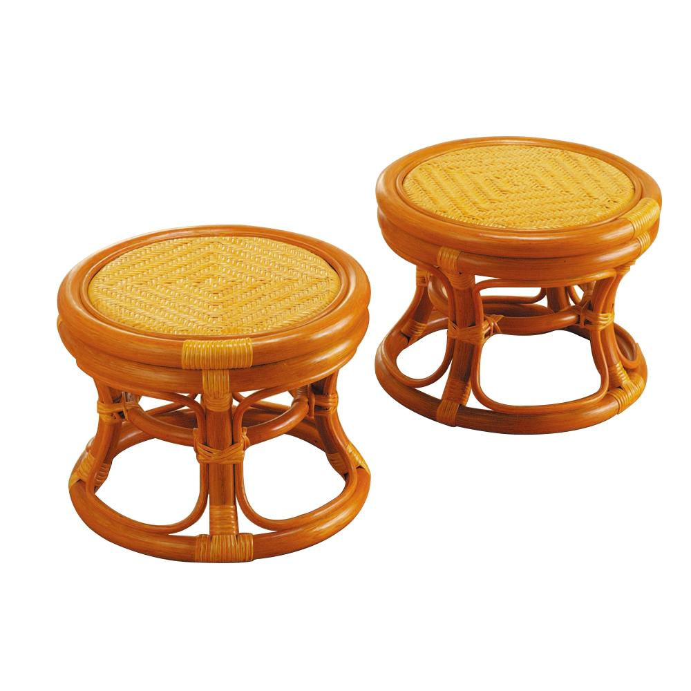 家具　イス テーブル 関連 ラタン らくらく籐丸椅子(2個組) ST02N オススメ 送料無料