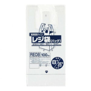 ジャパックス レジ袋省資源 関東8号/関西25号 乳白 100枚×20冊×4箱 RE08