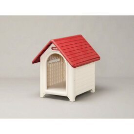ボブハウス 犬用 犬小屋 メッシュ構造通気窓が3箇所に！L　レッド/オフホワイト