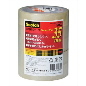 オフィス用品 関連 【5巻入×10セット】 3M Scotch スコッチ 透明粘着テープ500 24mmX35m 3M-500-3-2435-5PX10 おすすめ 送料無料 おしゃれ