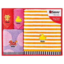サッシー タオルセット 人気のおもちゃの刺繍やSassyらしい色づかいがタオルになりました。 メーカー型番:SA-7326 色柄:ピンク 内容物:バスタオル(約500×1000mm)・ウォッシュタオル(約340×340mm)×各1、ミニタオル…