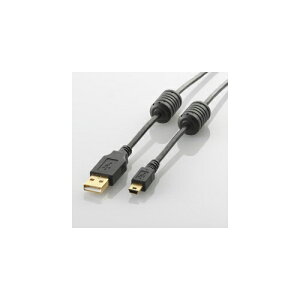 パソコン パーツ 部品 LAN スタンド 情報 マウス スマートフォン OA機器 周辺 スマホ デジタル関連 | エレコム フェライトコア付きUSB2.0ケーブル U2C-MF10BK