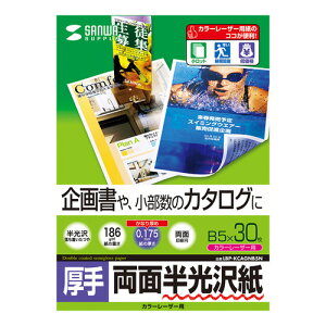 サンワサプライ カラーレーザー用半光沢紙・厚手 LBP-KCAGNB5N | ポストカード 紙 関連単語 用紙 無地 額縁 耐水 カーボン 再生 光沢 のし ギフト 飾る おしゃれ 収納 北欧 セット 秋 花 フレーム