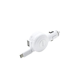 クリスマス スマホ pc パソコン パーツ 部品 LAN スタンド 情報 マウス スマートフォン OA機器 周辺 スマホ デジタル関連 | エレコム 車載充電器 3A 巻取りType-C&USB MPA-CCC04WH