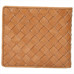 良品工房 日本製編込み二つ折財布 キャメル K21102319 | 財布 小銭 関連単語 かわいい 2つ折り 二つ折 革 サイフ 二つ折り 男性 女性 小銭入れ がま口 パスケース リール付き おしゃれ 可愛い メ