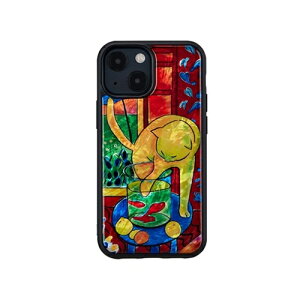 機器 パーツ ケース スタンド アクセサリー 部品 マウス パット WEB LAN ルーター デジタル関連 | ikins 天然貝ケース for iPhone 13 mini 魚と猫 I21035i13MN