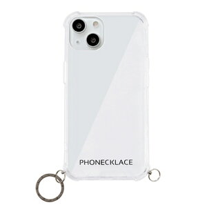パット WEB LAN ルーター パソコン スマートフォン スマホ OA機器 デジタル 情報 周辺 デジタル関連 | PHONECKLACE ストラップ用リング付きクリアケース for iPhone 13 ガンブラックチャーム PN21600i13BK