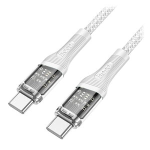 機器 パーツ ケース スタンド アクセサリー 部品 マウス パット WEB LAN ルーター デジタル関連 | 日本トラストテクノロジー hoco U111 スケルトン Type-C to Type-Cケーブル グレー U111-TT-GY
