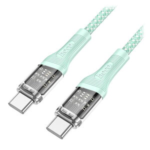 スタンド アクセサリー 部品 マウス パット WEB LAN ルーター パソコン スマートフォン スマホ デジタル関連 | 日本トラストテクノロジー hoco U111 スケルトン Type-C to Type-Cケーブル グリーン U111-