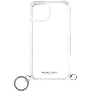 PHONECKLACE フォンネックレス ストラップ用リング付きクリアケース for iPhone 15 Plus シルバーチャーム PN25592i15PL | ネックレス 関連単語 女性 男性 かわいい ジュエリー アクセサリー メンズ レ