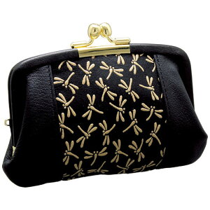 印伝 トンボ柄がま口財布 ベージュ K20688516 | 財布 小銭 関連単語 かわいい 2つ折り 二つ折 革 サイフ 二つ折り 男性 女性 小銭入れ がま口 パスケース リール付き おしゃれ 可愛い メンズ レデ