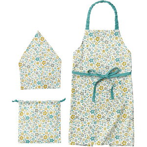 【5セット】 レップ キッズエプロン3点 リサ グリーン REP-500705X5 ジャンル(キッチン用品 食器 調理器具 配膳用品 キッチンファブリック エプロン 三角巾 キッズ用エプロン)暑中見舞い 年賀