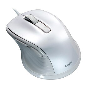スタンド アクセサリー 部品 マウス パット WEB LAN ルーター パソコン スマートフォン スマホ デジタル関連 | Digio デジオ F_line 有線静音5ボタンBlueLEDマウス Sサイズ ホワイト MUS-UKF142W