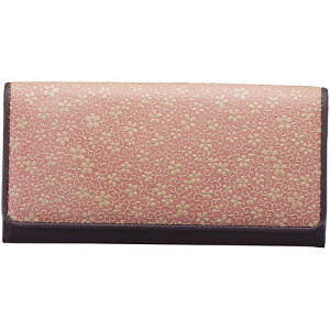 草木染め印伝 つた桜柄長財布 ピンク K21285739 | 財布 小銭 関連単語 かわいい 2つ折り 二つ折 革 サイフ 二つ折り 男性 女性 小銭入れ がま口 パスケース リール付き おしゃれ 可愛い メンズ レ